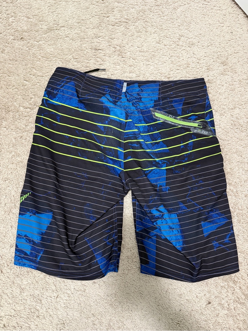 Men's AlpineStars Blue & Black Swim Boardshorts - Picture 2 of 3